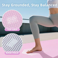 Extra Large Yoga Mat - 72"x35", 72"x48", 78"x57" - Wide TPE Exercise Mat for Home, Stretching, Couples & Family Workouts - 6-12mm Thick, Non-Slip & Waterproof - with Carry Bag and Straps