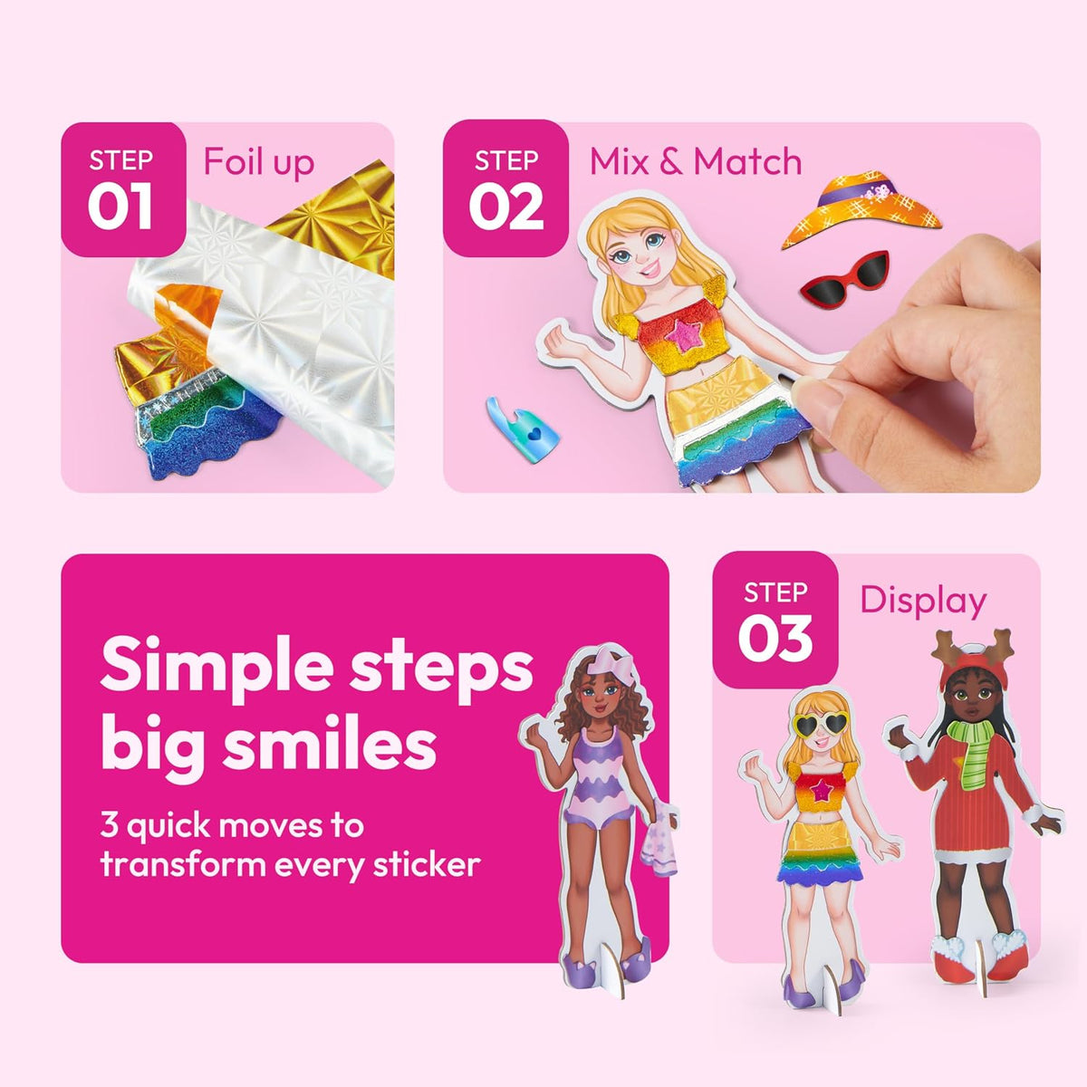 Klever Kits JOVA foil magnet dress-up kit with model boards and magnetic outfits - view 4