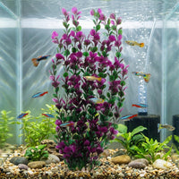 Lantian Grass Cluster Purple Leaves Aquarium Décor Plastic Plants - image 2
