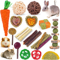 52Pcs Rabbit Chew Sticks, Guinea Pig Toys - 24Pack-Set