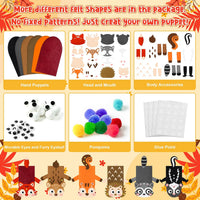 WATINC Hand Puppet Making Kit, Felt Sock Puppet Toys for Kids – Fun for Kids & Family - Woodland Animals A - image 3