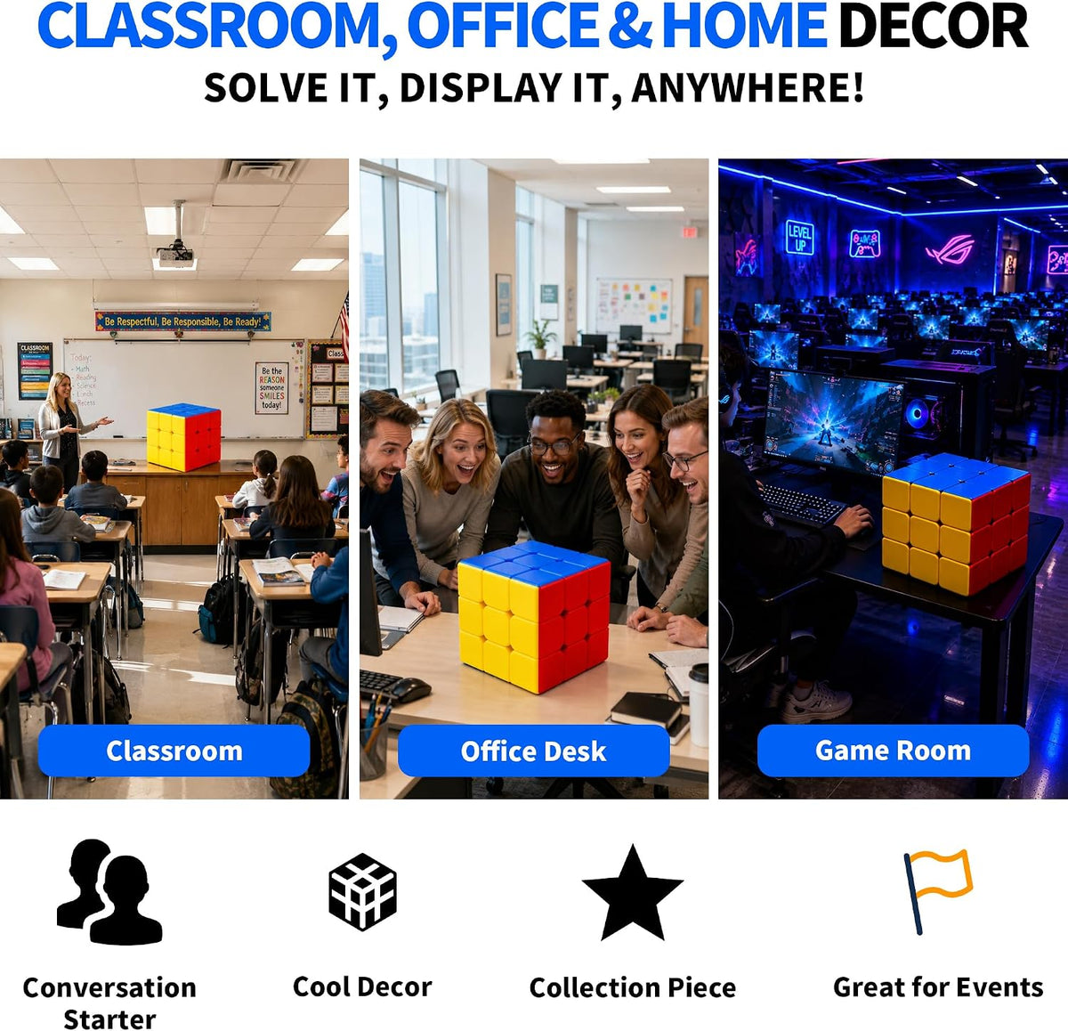 Giant Magic Cube 3x3, 18CM Extra Large Stickerless Puzzle Cube for All Ages – Fun for Kids & Family - image 4
