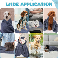 2 Pack Microfiber Dog Towels for Drying Dogs - Grey / 6-Pack - image 4