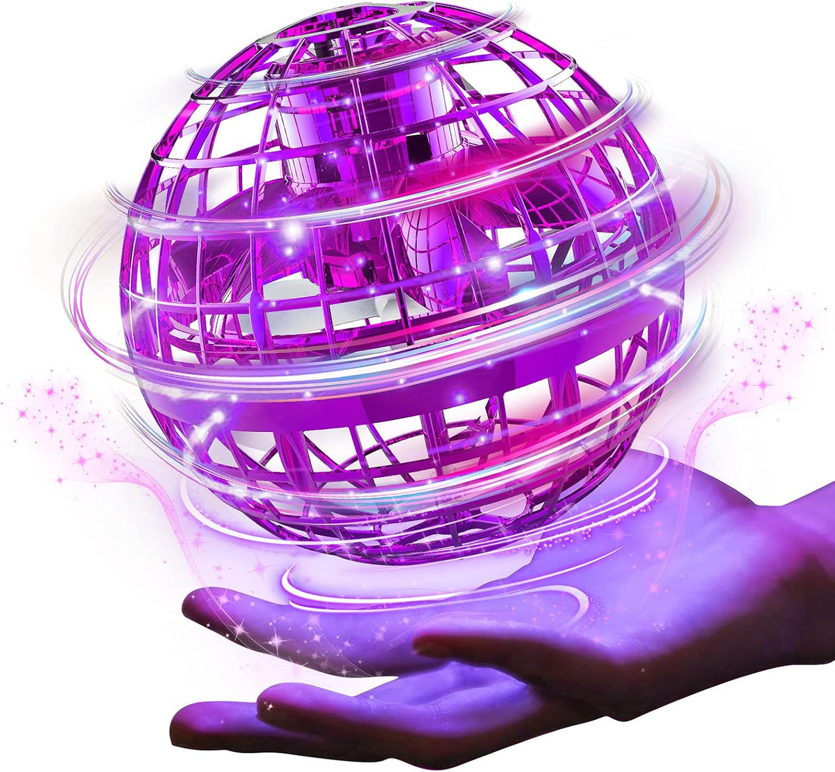 Ciniffo 2026 Upgraded Flying Orb Ball Toy with Dazzling Lights - Purple