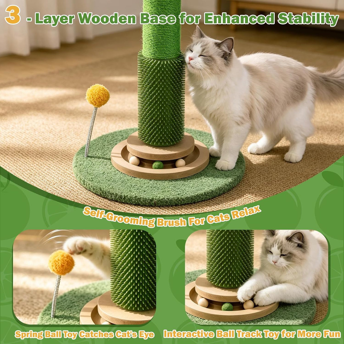 46" Tall Cat Scratching Post - Green(50" Tall) - image 4