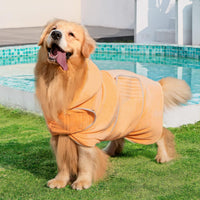 Avont Dog Bathrobe – Super Absorbent Quick-Dry Microfiber Hooded Robe – Essentials for Dogs - Yellow / Medium - image 3