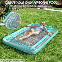 Inflatable Tanning Pool Lounger Float - Mint Green / X-Large - image 2