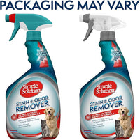 Simple Solution Stain and Odor Eliminator Spray, Pee Stain Remover, Enzyme Carpet Cleaner, Dog Smell Remover for Carpets, Dog Odor Remover, 32 oz (Pack of 2)