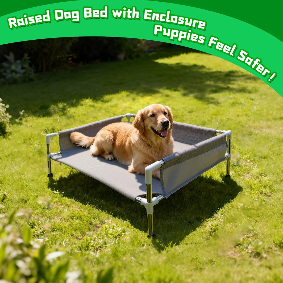 Makerfire Elevated Dog Bed, Raised Dog Sofa Bed for Medium Dogs - image 2