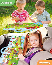 Walenced Reusable Sticker Book, Stickers for Kids - Farm+Princess+Ocean - image 2