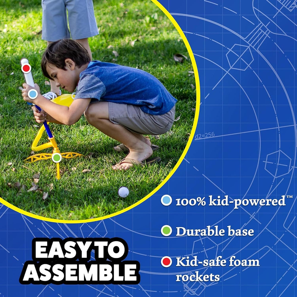 Stomp Rocket Jr Multi-Color Rocket Launcher for Kids, 8 Rockets – Fun for Kids & Family - Jr Glow 7 Rocket Pack - image 4