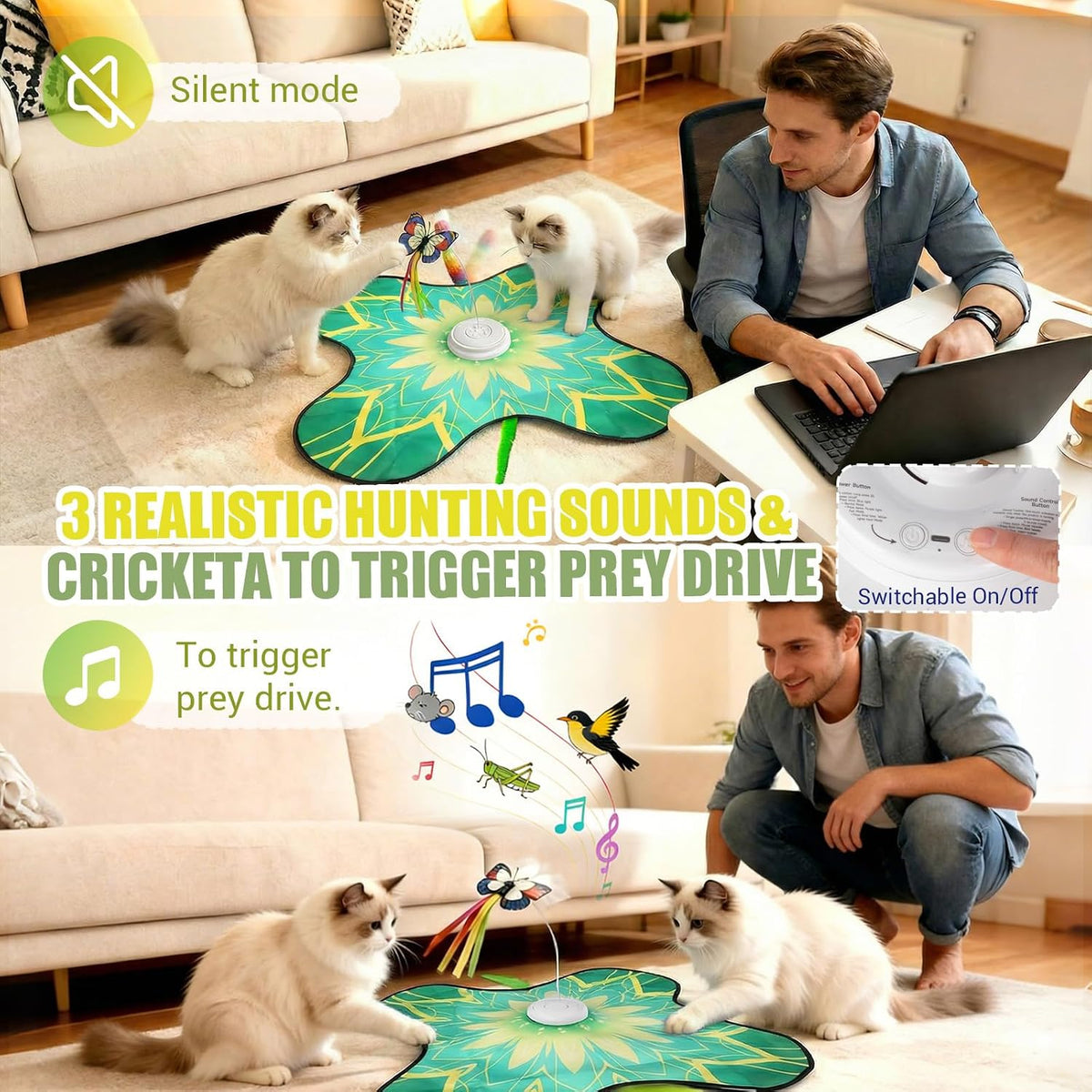 Interactive Cat Toys For Indoor Cats - Green - image 4