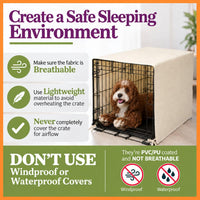 Pet Dreams Dog Crate Cover, Khaki, XX Large, 48" – Essentials for Dogs - Graphite Grey / 48.0"L x 30.0"W x 33.0"H - image 3