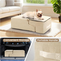 Dog Stairs for Small Dogs & Cats - Beige / 4-Step 18.5" H - image 3