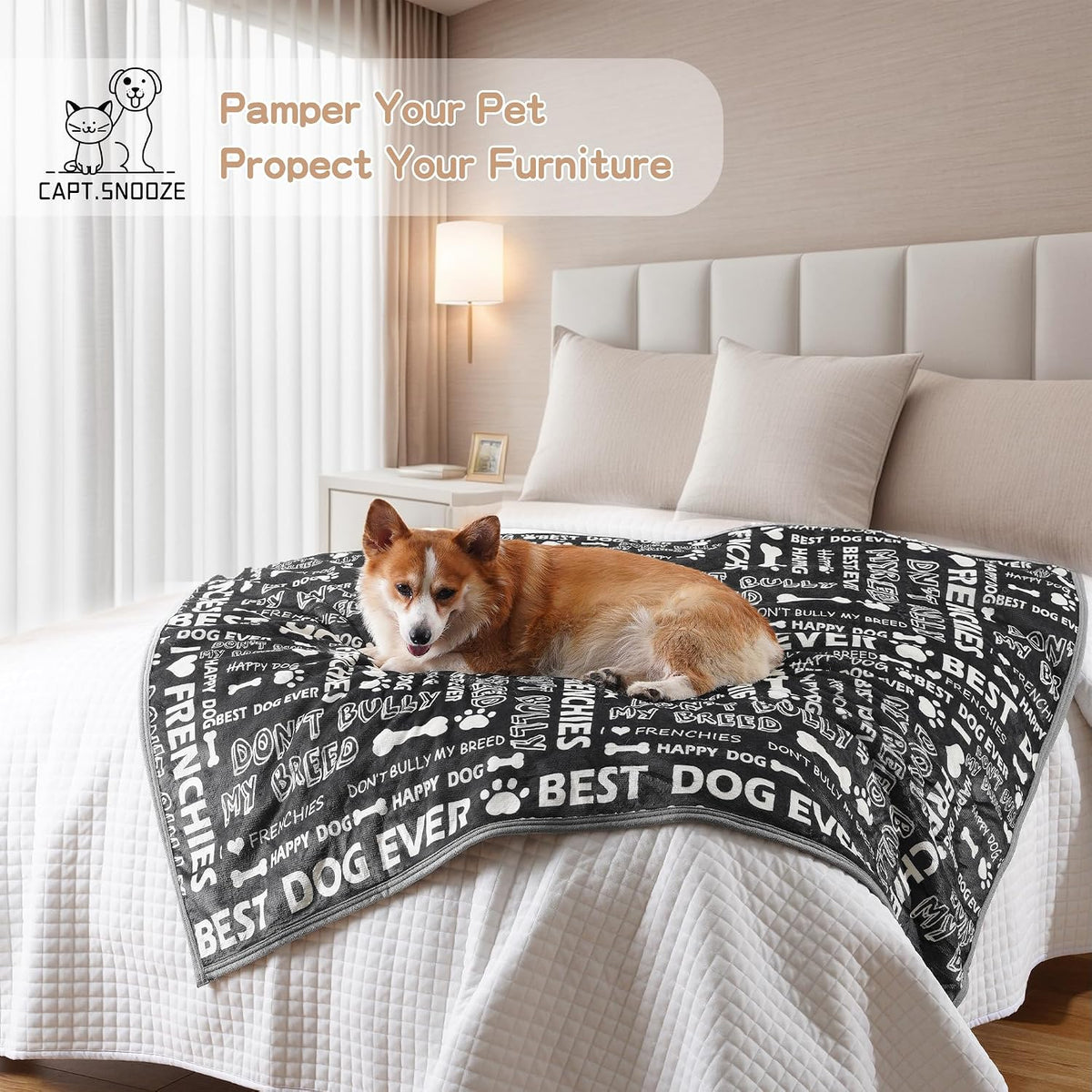 Waterproof Dog Blankets for Large Dogs 50"x60" Dark Grey – Essentials for Dogs - Letters / 30"x40" - image 4