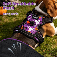 PUPTECK No Pull Halloween Dog Harness for Large - Purple(Halloween) / Large / Harness Only - image 4