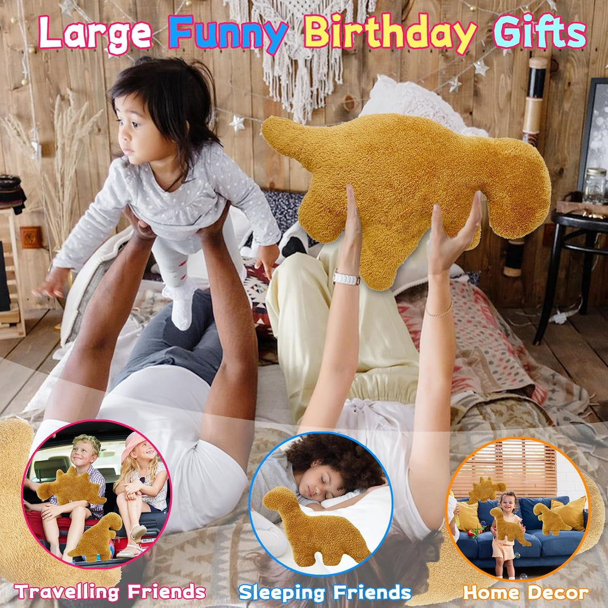 Isaacalyx Dino Nugget Pillow, Dinosaur Theme Party Decorations - Tyrannosaurus Rex / Large - image 4