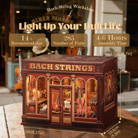 Cutefun Book Nook Kit, Bach Strings Musical Instrument Store - Bach Strings - image 2