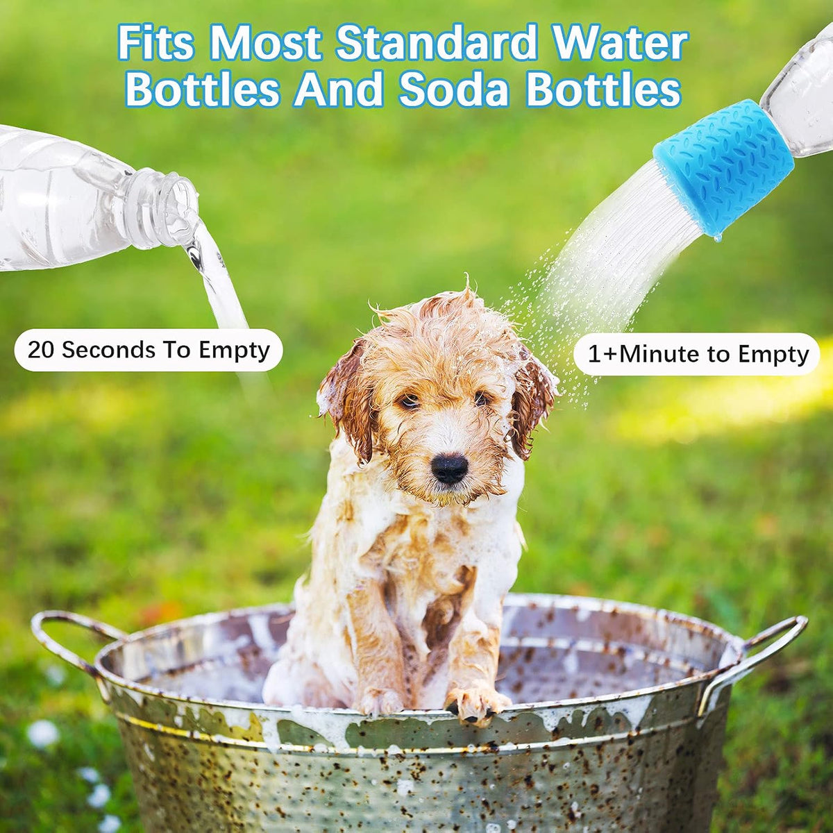Honeydak 4 Pcs Portable Dog Shower Head Bottle Attachment Water - image 4