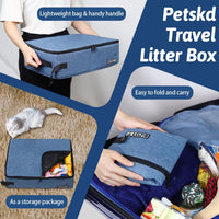 Petskd Portable Cat Travel Litter Box with Lid - Small / Blue - image 4