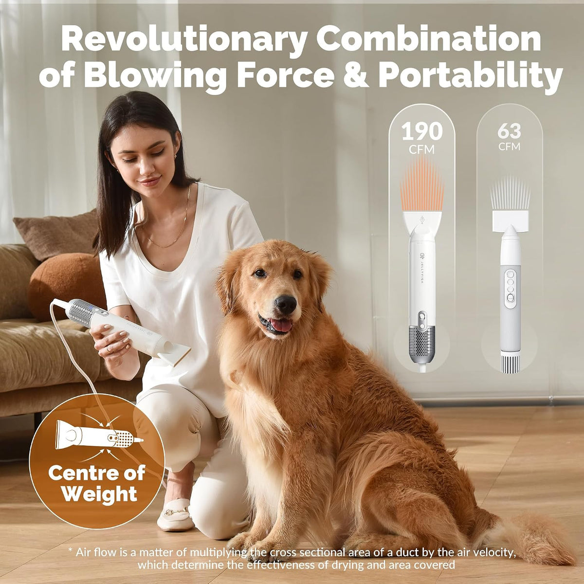 Jellyfish Handheld Dog Dryer, 2 Speeds, 4 Temp - image 3