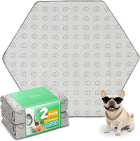 FXW Washable Pee Pads for Dogs, Super Absorbent - 31" Hexagon / 2 Packs