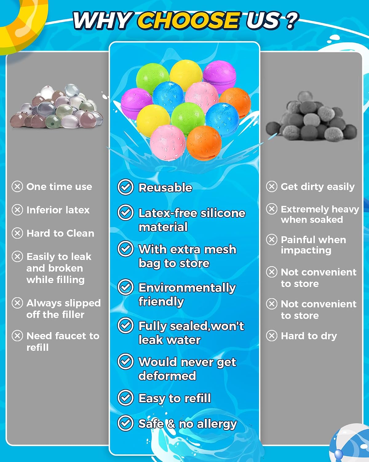 Tlitlimom 16Pcs Reusable Water Bomb Balloons - 12Pack - image 4