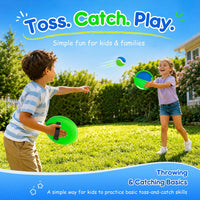 EVERICH TOY Toss and Catch Ball Game Set - Blue Green / 2 Paddles 2 Balls - image 4
