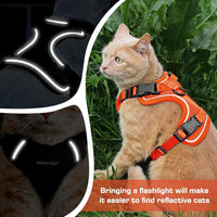 Cat Harness and Leash Set, Adjustable Cat Vest Harnesses – Essentials for Cats - Orange / Medium - image 3