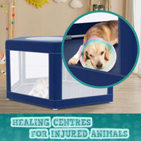 42x42 Inches Puppy Playpen with Gate - Blue / 45x45 IN Hexagonal - image 3