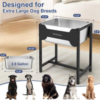 2.5 Gallon Elevated Dog Water Bowl for Large Breeds - 16.5in Height - image 2