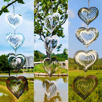 DJUAN Metal Bird Scare Discs Set-Highly Reflective Double-Sided Bird - Silver Heart - image 2
