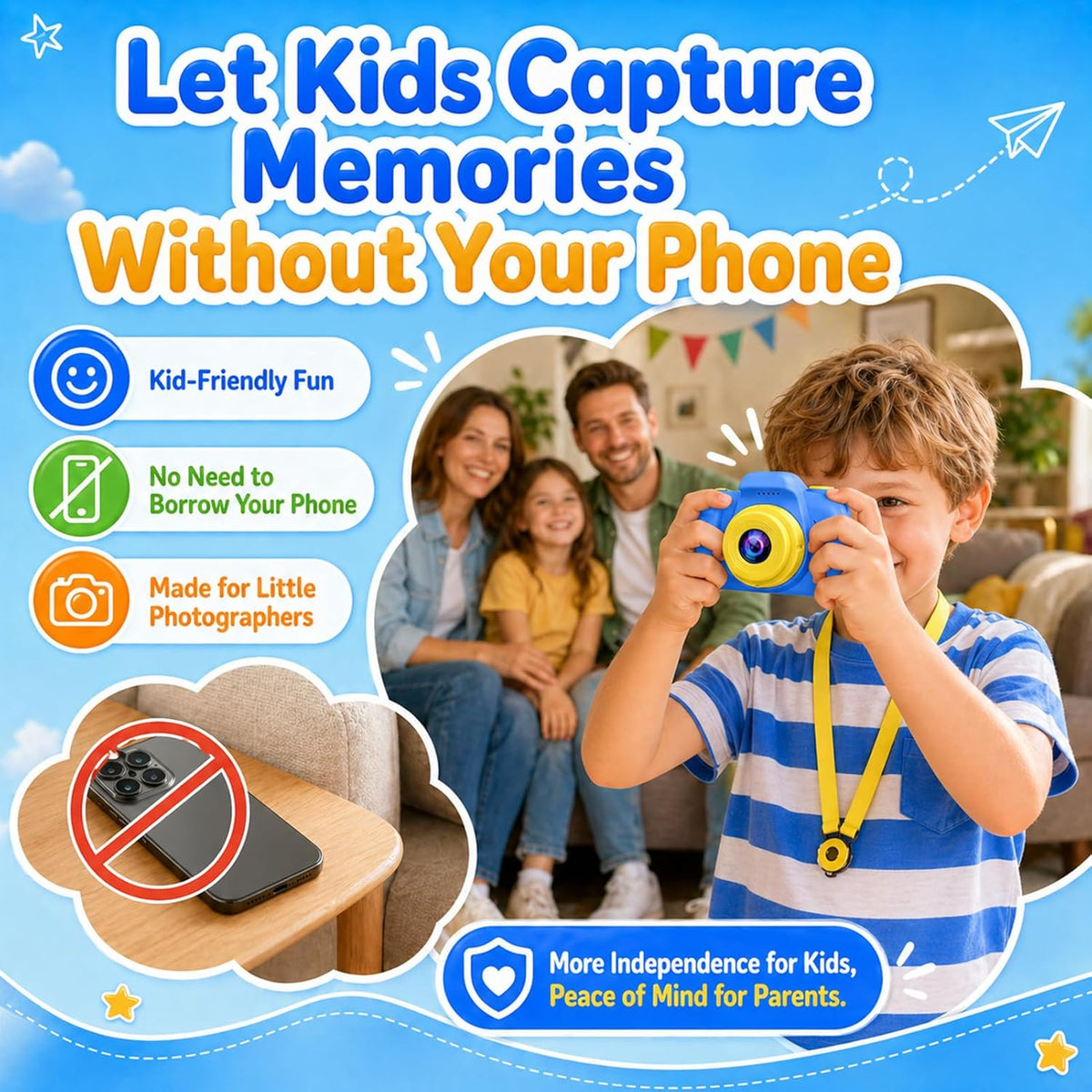 Desuccus Kids Camera for Ages 3-12 - Blue - image 4