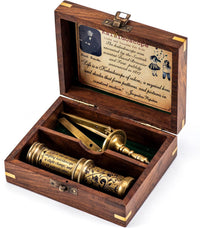 Antique Brass Kaleidoscope Gift for Men, Kids and Adults - With Tripod - image 3
