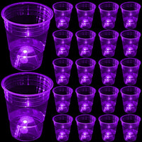 mishunyus 24-pack purple LED glow party cups, 16 oz plastic - view 4