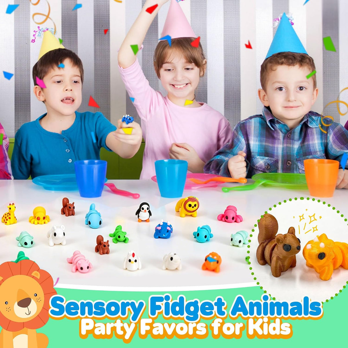 30Pcs 3D Printed Animals Set for Kids - Colorful 30pc - image 4