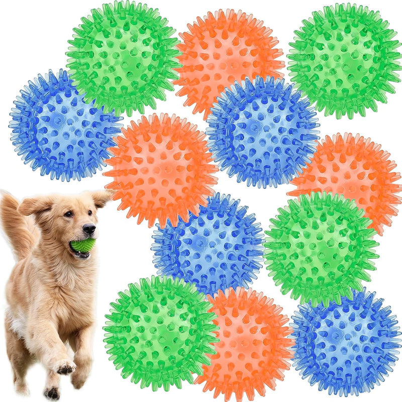 LECHONG 4-Pack Large Squeaky Dog Balls - S 12PACK
