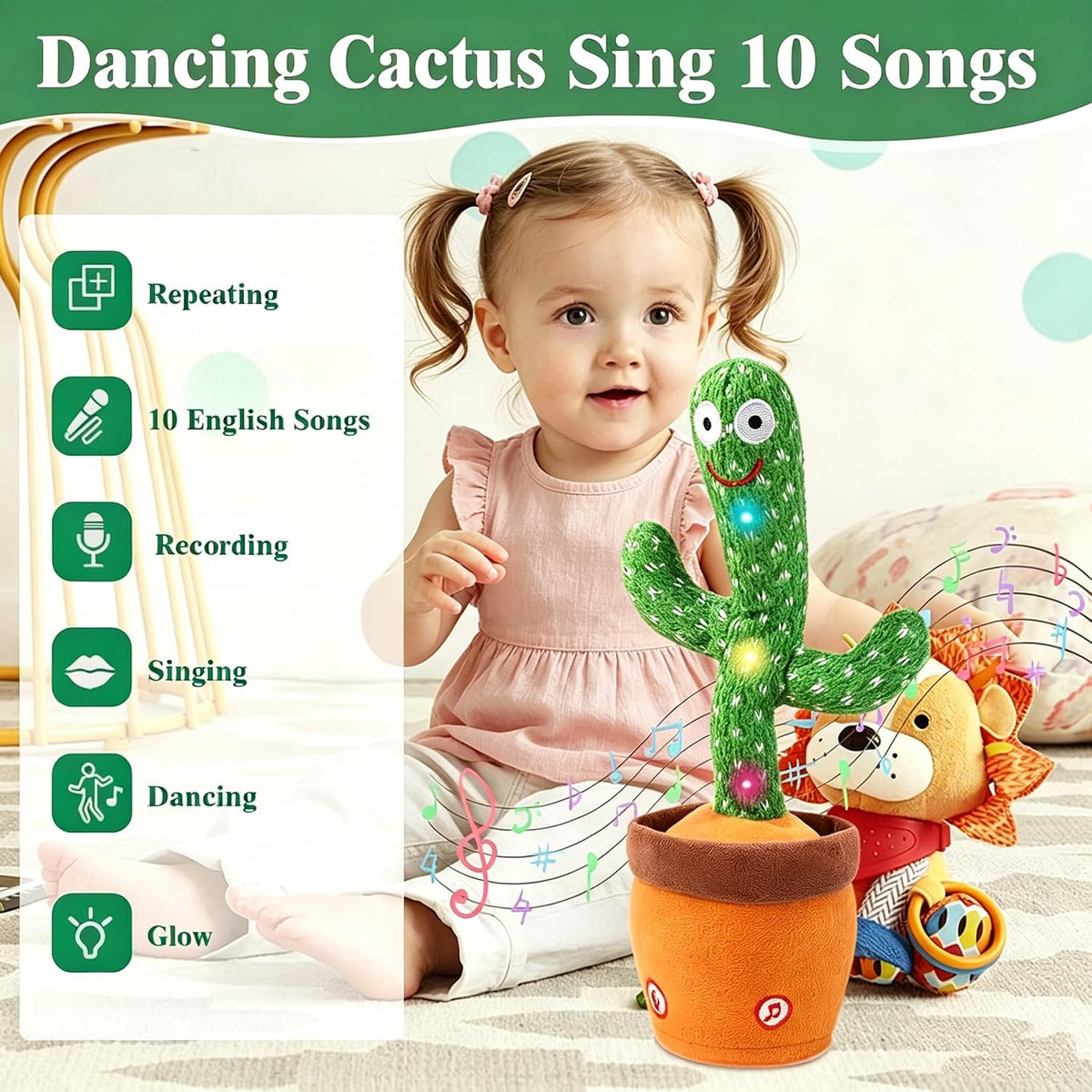 MIAODAM Dancing Talking Giraffe Toys - Cactus Toy - image 4