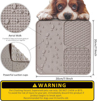 Lick Mat for Dogs Cats 2pcs 5.9" Silicone Slow Feeder – Essentials for Dogs - Beige&Grey / Large-7.9inch - image 2