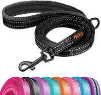 6FT Reflective Dog Leash for Small Medium Dogs, 5/8" Width - Black / 5/8''x 6 FT