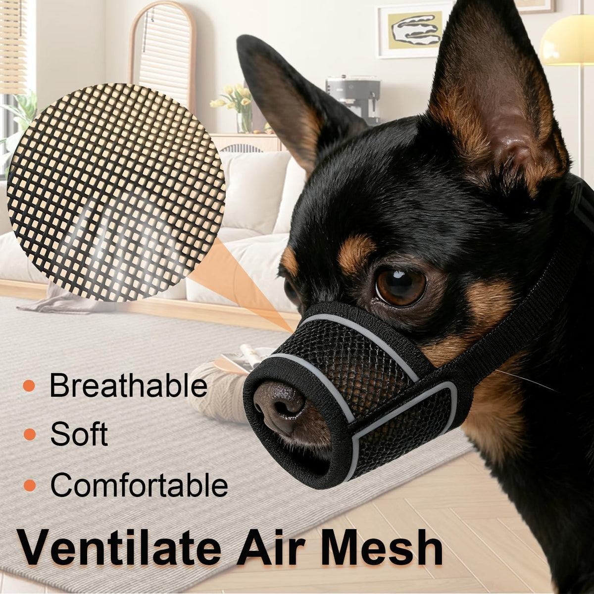 Dog Muzzle for Small Medium Large Dogs Soft Air Mesh Muzzles – Essentials for Dogs - Black / S (Snout 6¼"-7") - image 4