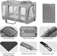 Airline-Approved Pet Carrier Cat Carrier Dog Carrier - Stylish Lightweight, Handheld & Crossbody, Honeycomb Support, Anti-Escape Design for Travel, Walks & Daily Outings