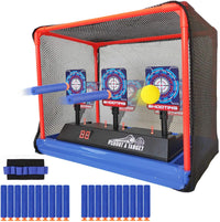 MTISGREAT auto reset digital shooting target with net and two wrist bands for toy blasters
