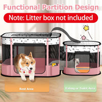 Cat Playpen, Portable Pet Dog Playpen - Pink / 32" × 24" × 22" - image 2