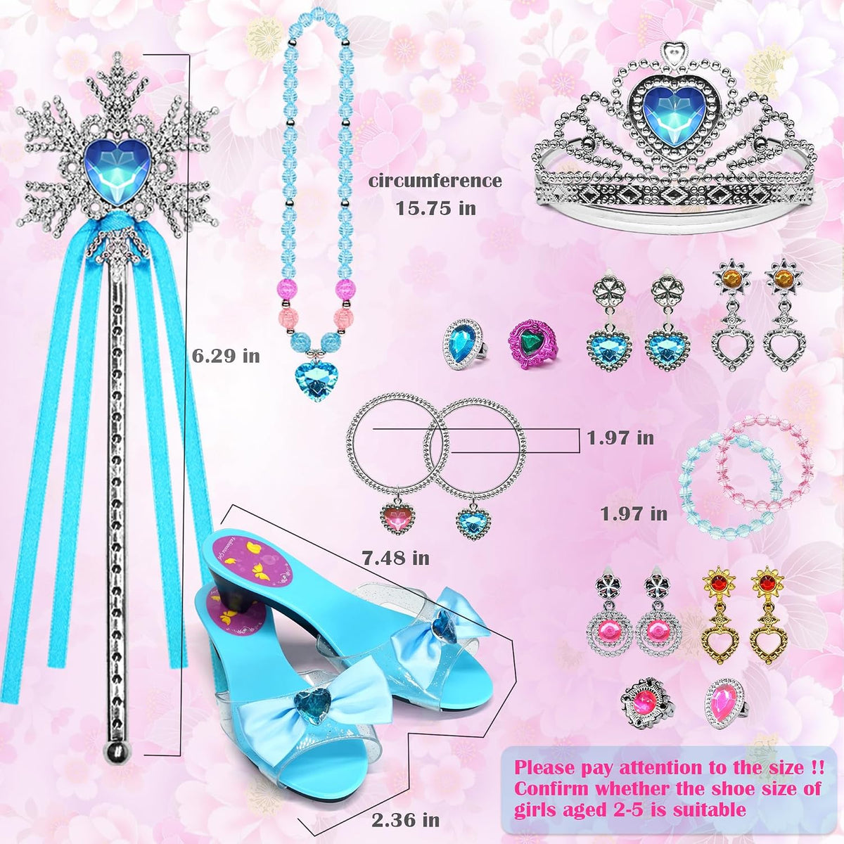 Mrabbitoo princess dress up set with tulle skirts, play heels, crowns and jewelry - view 7