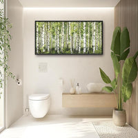 Extra Large Birch Tree Framed Wall Art for Living Room,Oversized Green Aspen Trees Forest Pictures Wall Decor,Canvas Print Painting Modern Artwork Bedroom Office Bathroom 60L" x 30W"