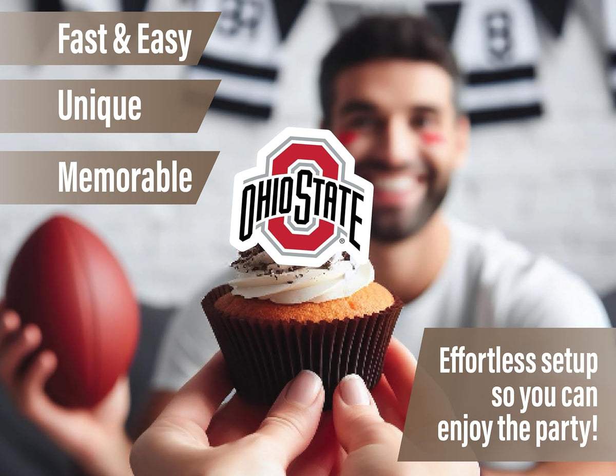 Ohio State Merch Cupcake Toppers & Decorations OSU Party Cake Decor - Ohio State Buckeyes - image 3