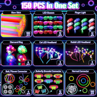 TSDATOWR 150Pcs Glow in the Dark Party Supplies for Kids and Adults – Fun for Kids & Family - image 2