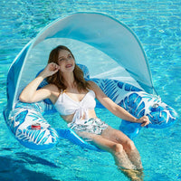 Jasonwell Pool Float with Canopy - blue / Large