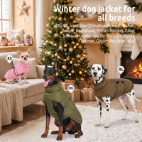 Dog Winter Jacket, Dog Windproof Reflective Jacket for Golden Retriever – Essentials for Dogs - ArmyGreen / X-Large - image 3